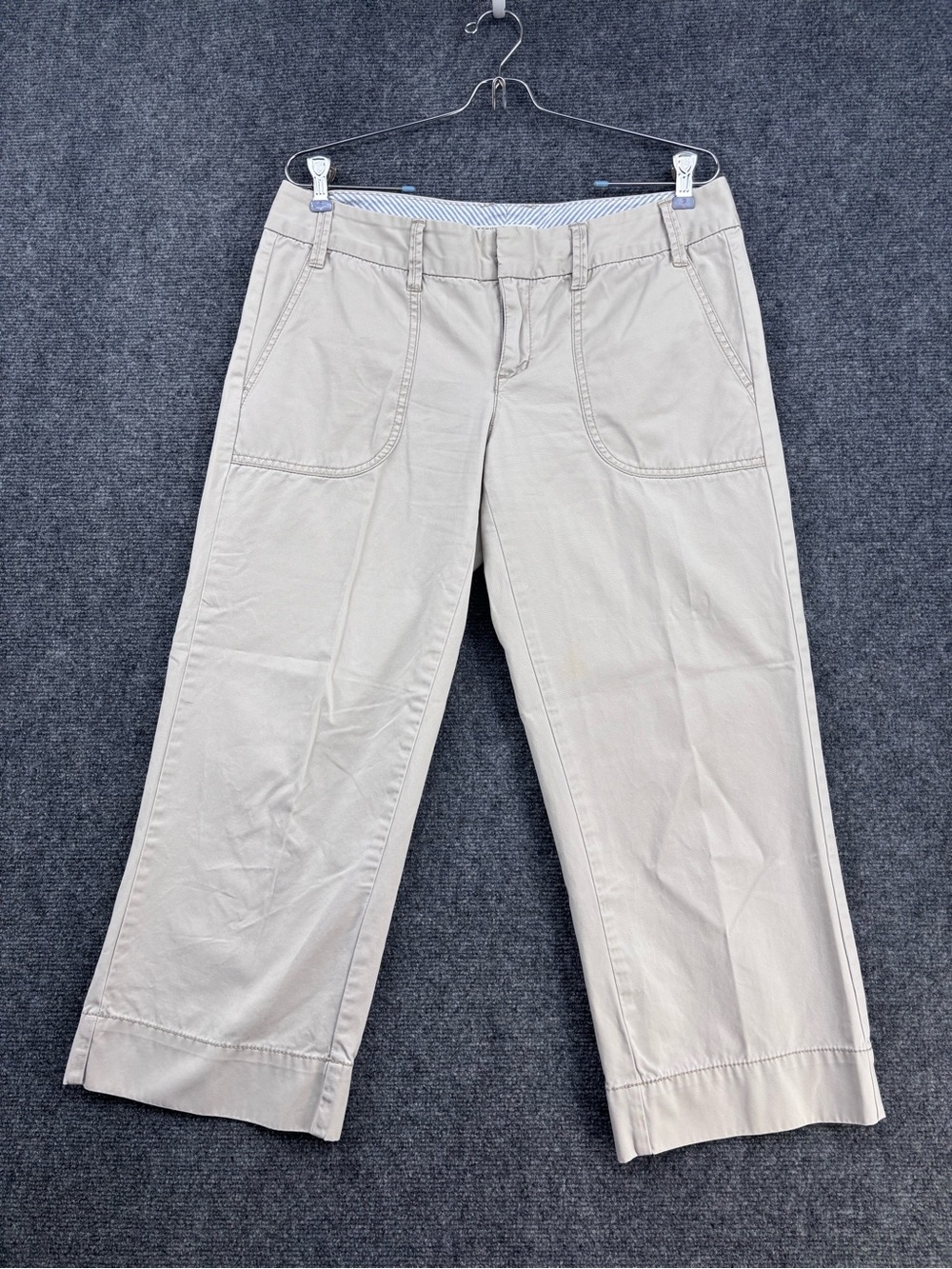 Tommy Hilfiger Y2K Beige High Rise Wide Leg Utility Crop Pants Women’s 8